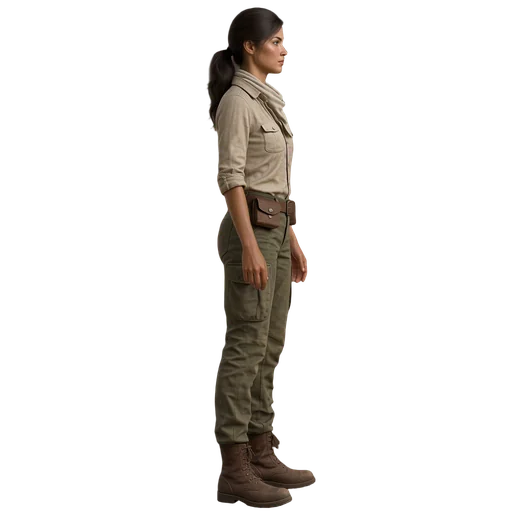The explorer seen from the right
