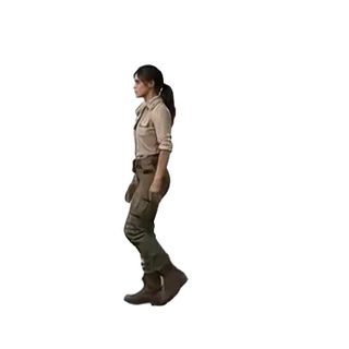 The explorer walking, facing left