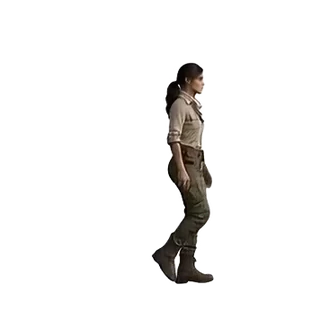 The explorer walking, facing right